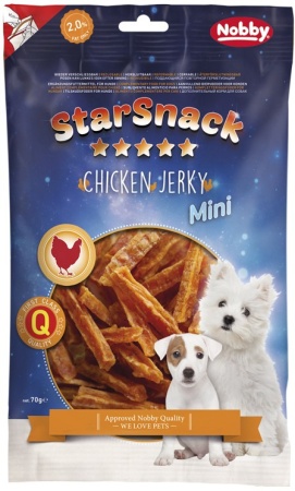 Nobby StarSnack Mini Jerky pamlsek kuřecí plátky 70g