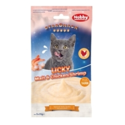 Nobby StarSnack LICKY Cat Krém slad a kuře/krevety 5 x 15 g