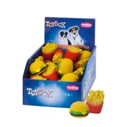 Nobby TOYBOX hračka latex Fastfood 36 ks 6 + 7,5 cm