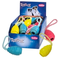 Nobby TOYBOX Gumový Jumper s lanem 16 ks / 9 x 16 cm