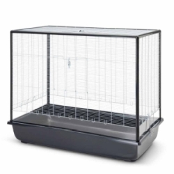 Klec pro malá zvířata ARGUS 120 PLEXI 118 x 64 x 94 cm silver - černá